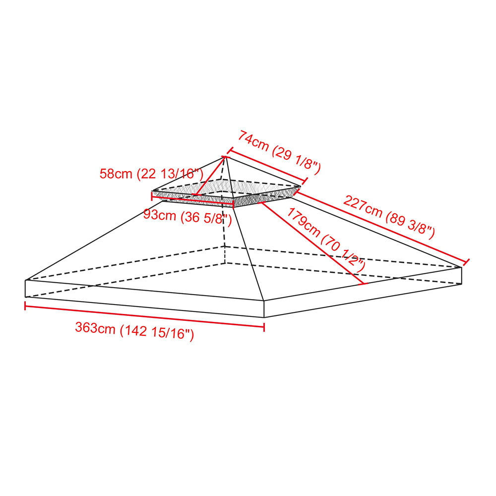 Yescom 2 Tier 12'x12' Replacement Gazebo Canopy Top Patio Garden Cover