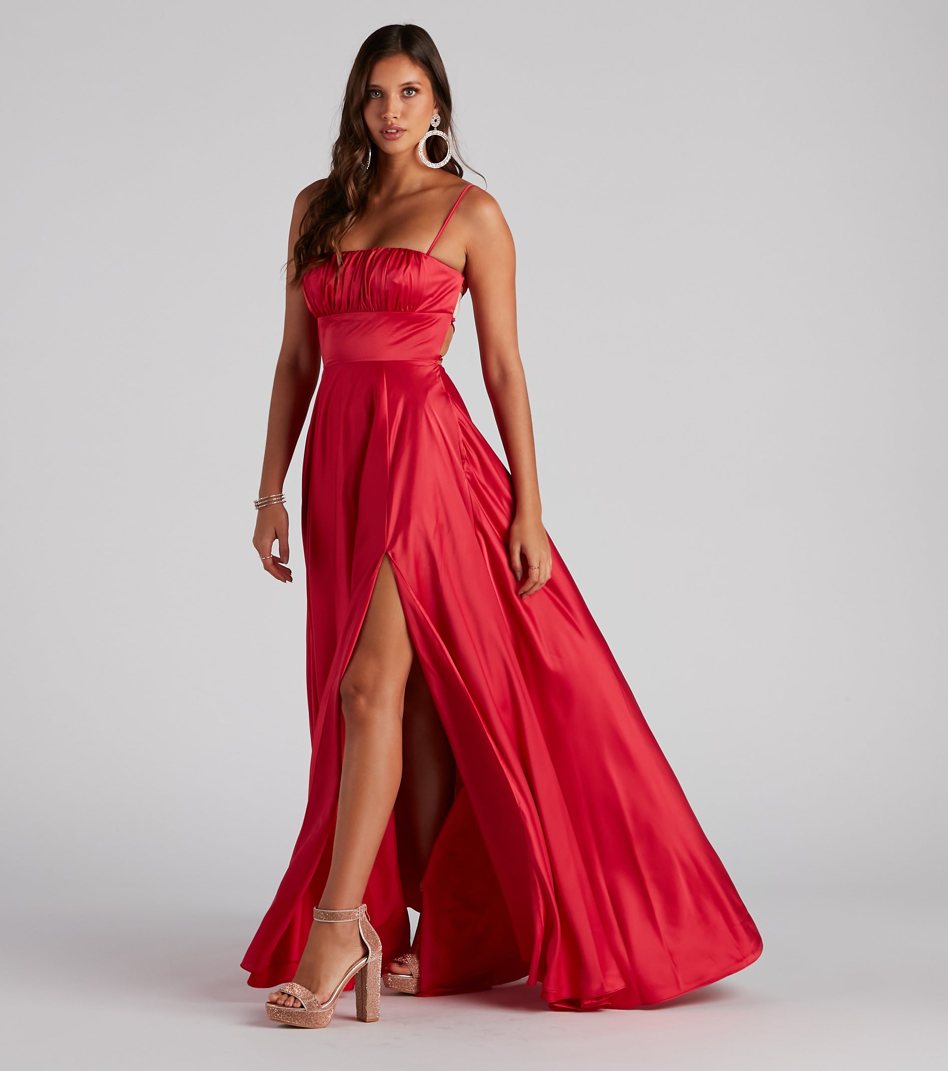 Jenny A-Line Satin Formal Dress