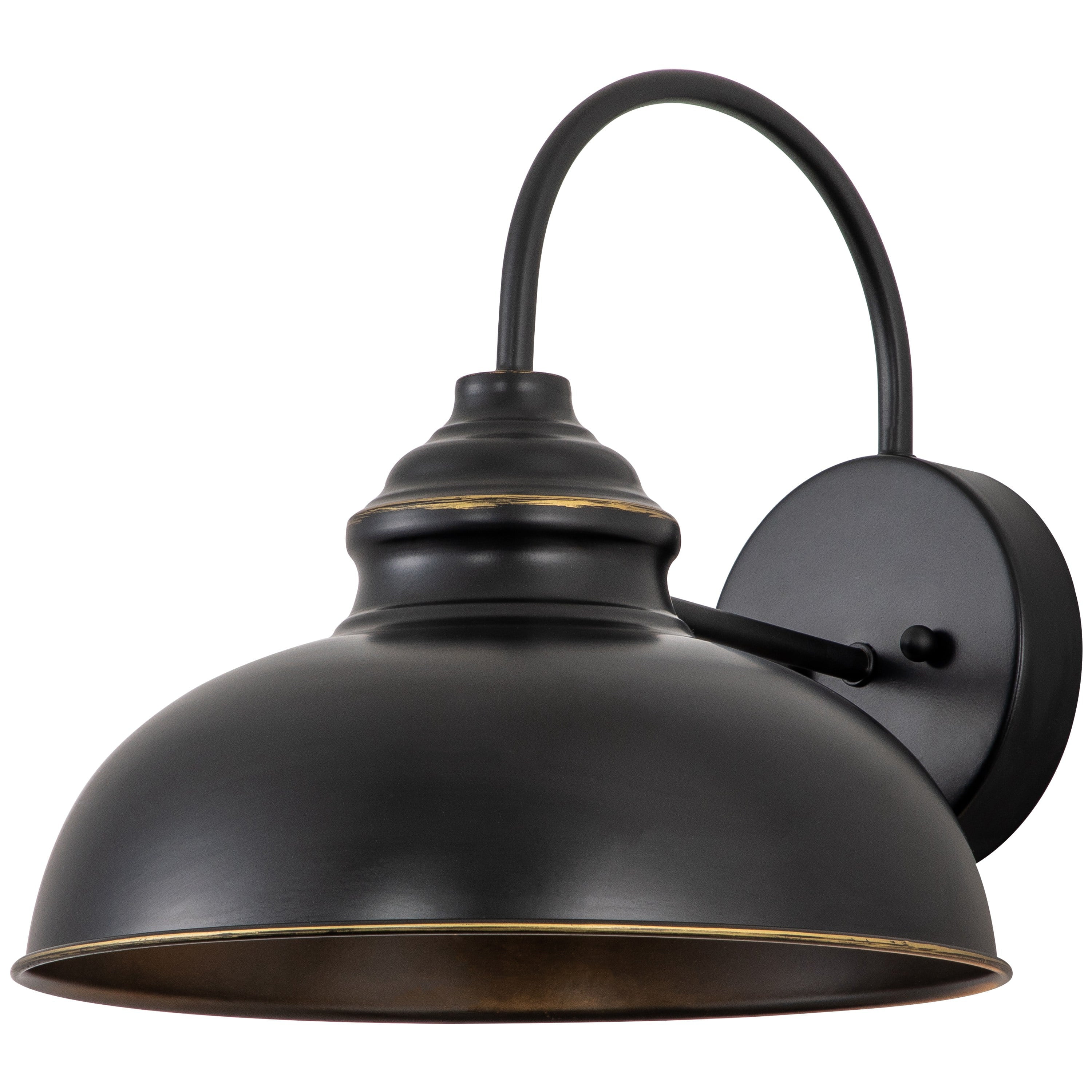 C Cattleya 1-Light Black Outdoor Barn Light with Gold Edges