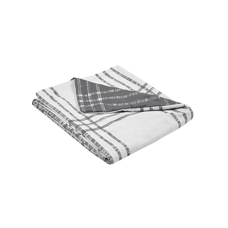 Intelligence Design Nathan Plaid Reversible Antimicrobial Duvet Cover Set