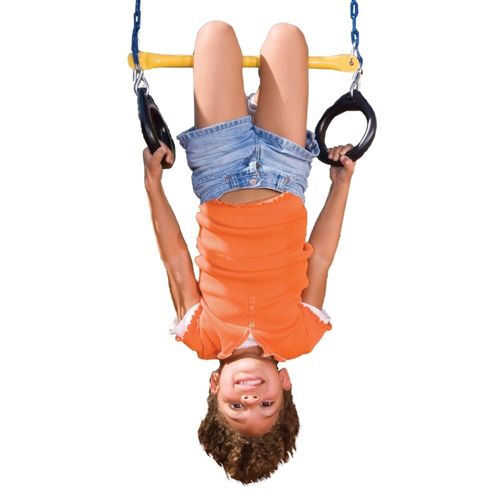 Swing N Slide Ring and Trapeze Combo   Yellow Bar with Blue Rings   19\