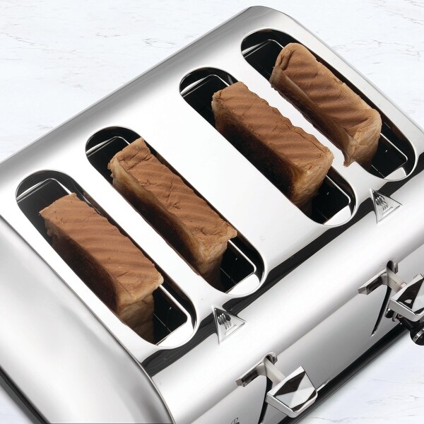 4 Slice Wide Slot Toaster with Toasting Control Silver