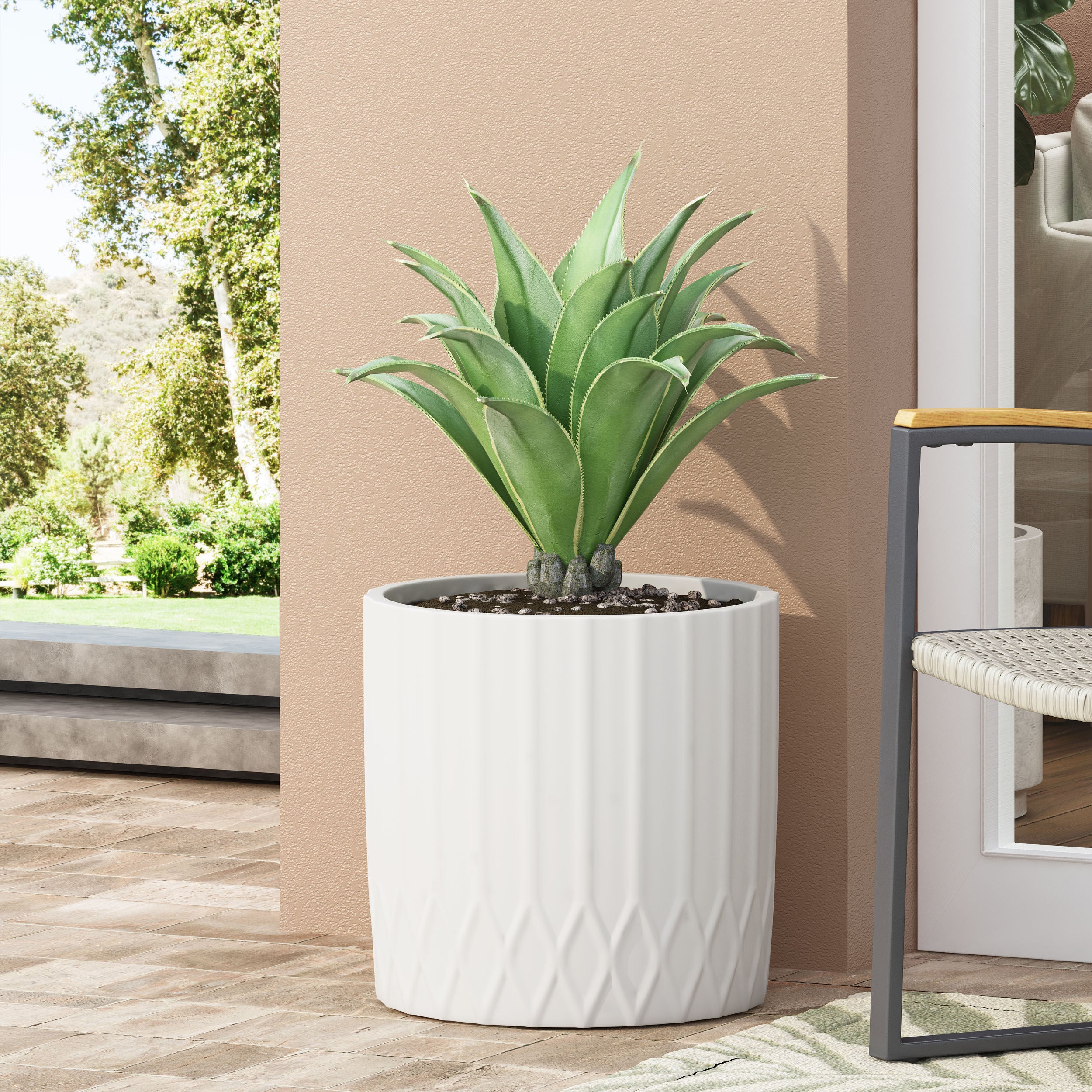 Morelos Outdoor Cast Stone Planter