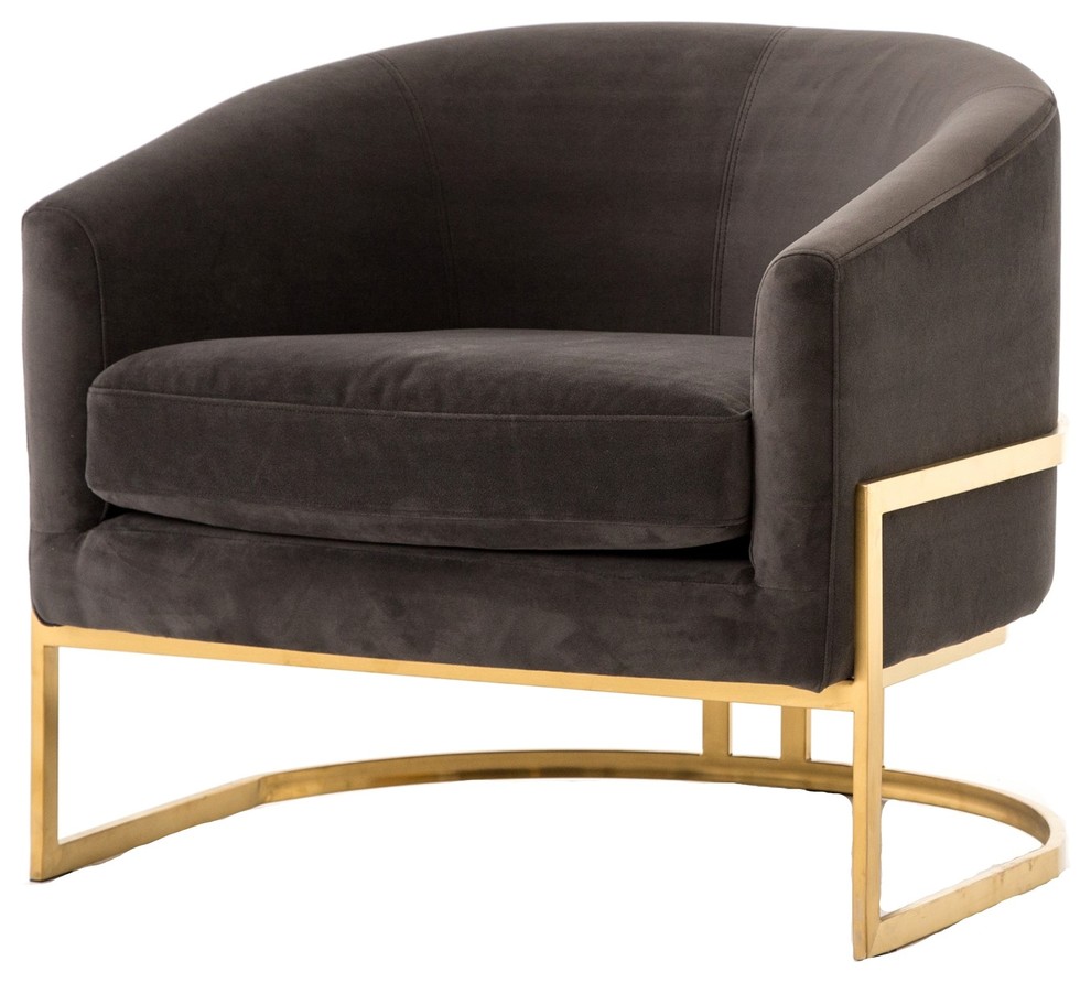 Corbin Brass Frame Chair   Contemporary   Armchairs And Accent Chairs   by Zin Home  Houzz