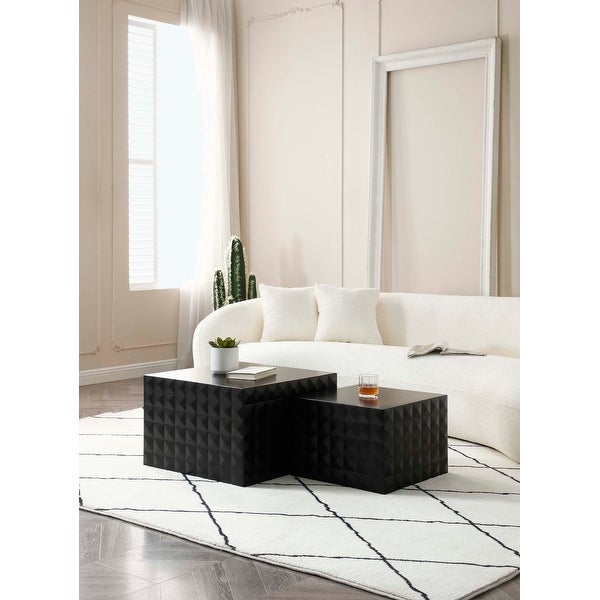 Square Coffee Table Set of 2 for Living Room/Leisure Area