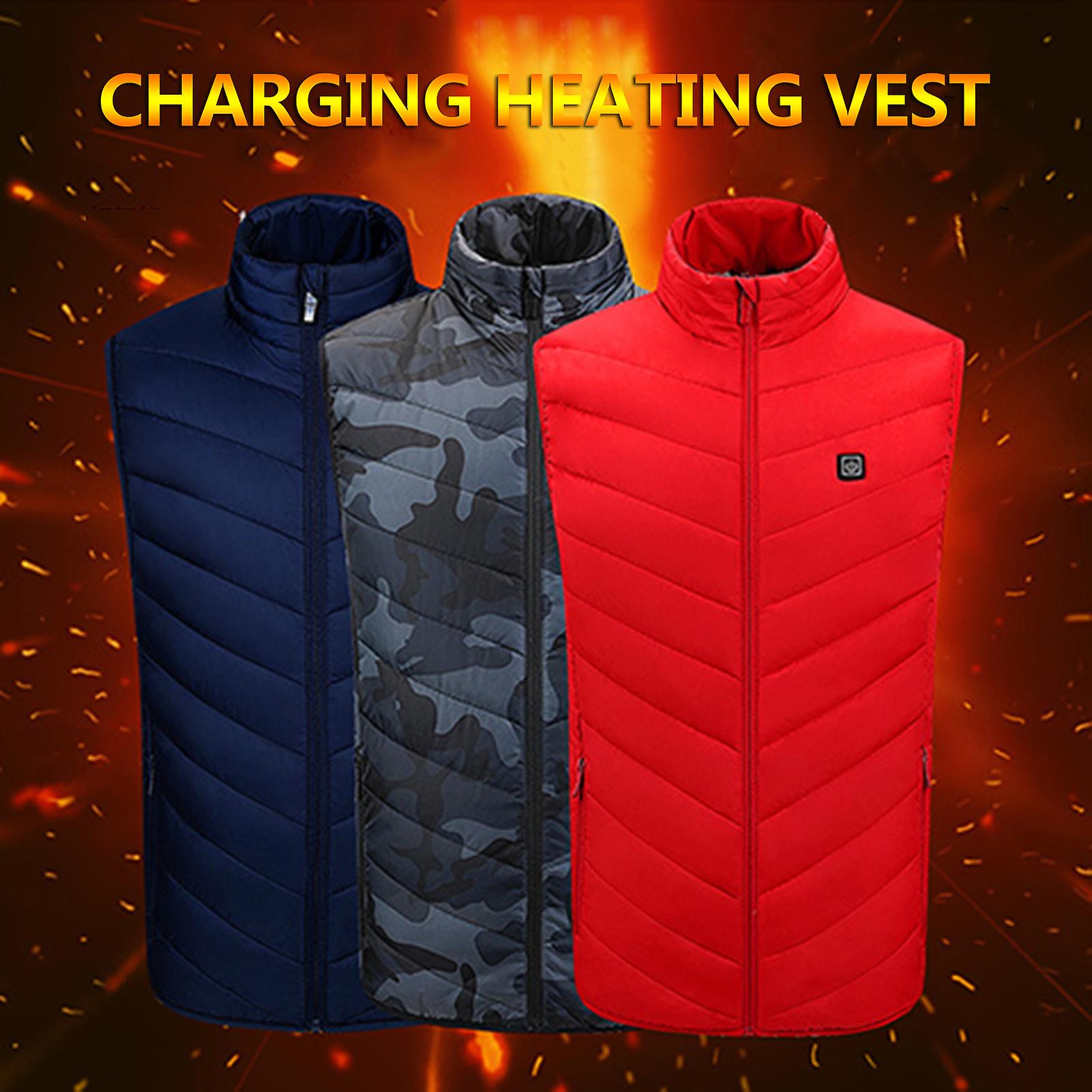 Outdoor Heating Vest Usb Charge Heated Coat Electric Heating Vest Carbon Fiber Heating Clothes For Women And Men Green + Gray 200*210cm