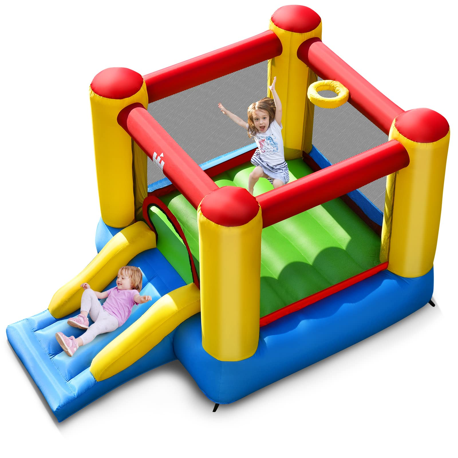 BOUNTECH Inflatable Bounce House, Kids Jump 'n Slide Bouncer with Jumping Area (Without Blower)