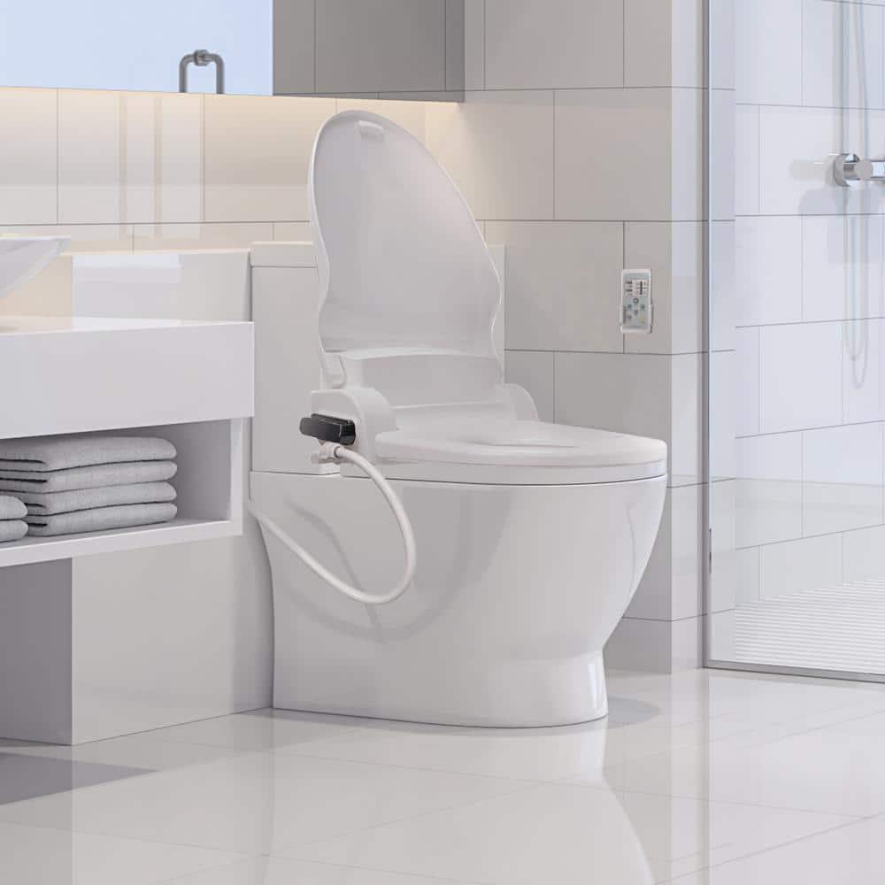 SmartBidet Electric Bidet Seat for Round Toilets in White