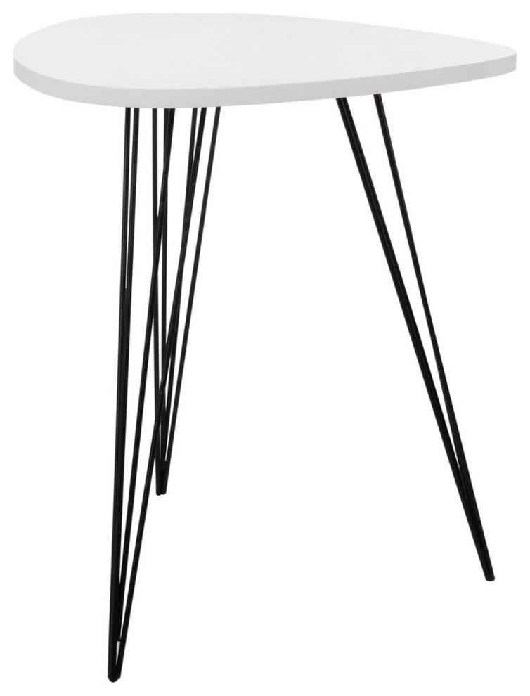 Tonnie Retro Mid Century Lacquer End Table White/Black   Modern   Side Tables And End Tables   by Virgil Stanis Design  Houzz