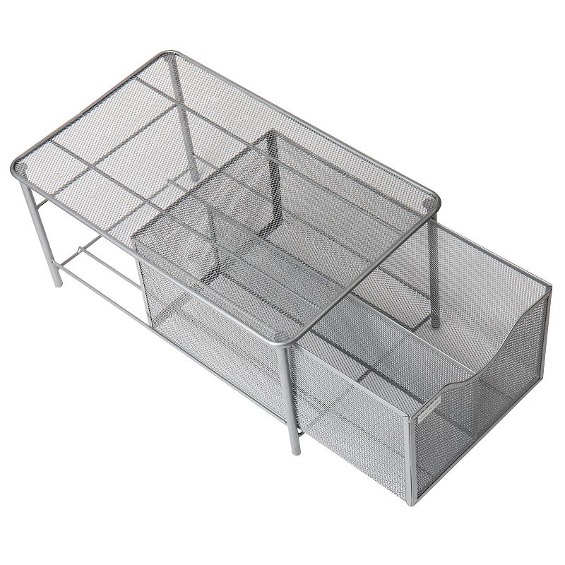 Mind Reader Network Collection 2-Compartment Sliding Basket Storage