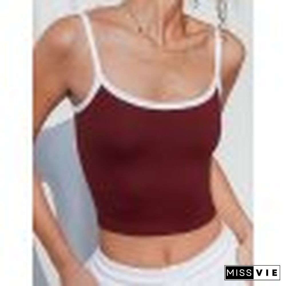 Contrast Trim Vintage Crop Cami Top