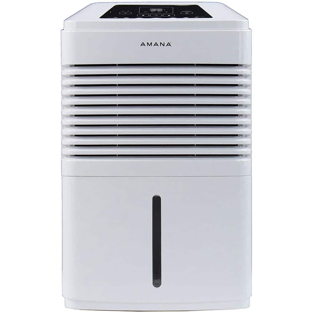 Amana 35 pt Portable Dehumidifier with Adjustable Humidistat Auto ShutOff 24Hour Timer for Bathrooms Basements Bedrooms