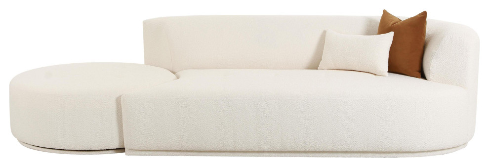 Fickle Cream Boucle 2 Piece Chaise Modular Right Arm Facing Sofa   Transitional   Sectional Sofas   by Homesquare  Houzz