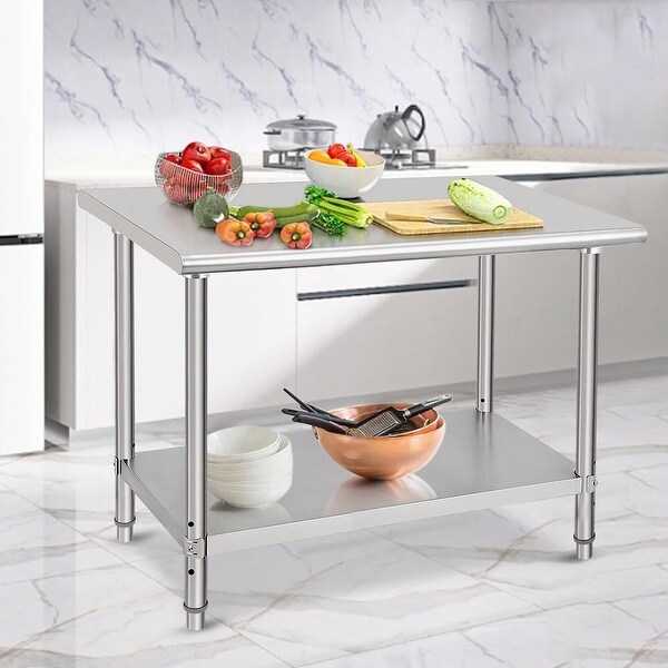 Stainless Steel Table for Prep and Work 48 x 30 x 35 Inch