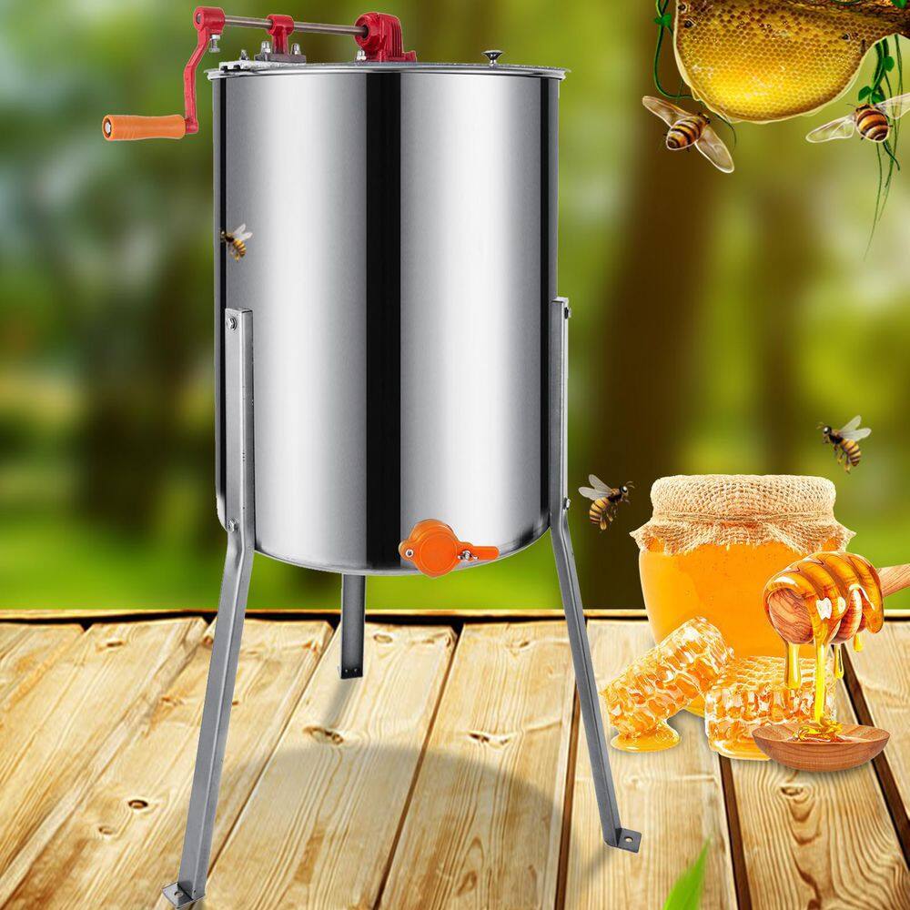 VEVOR 4 Frame Manual Honey Extractor Separator Bee Extractor Stainless Steel Honey Extraction Apiary Centrifuge Equipment S-4XXSDYMJ0000001V0