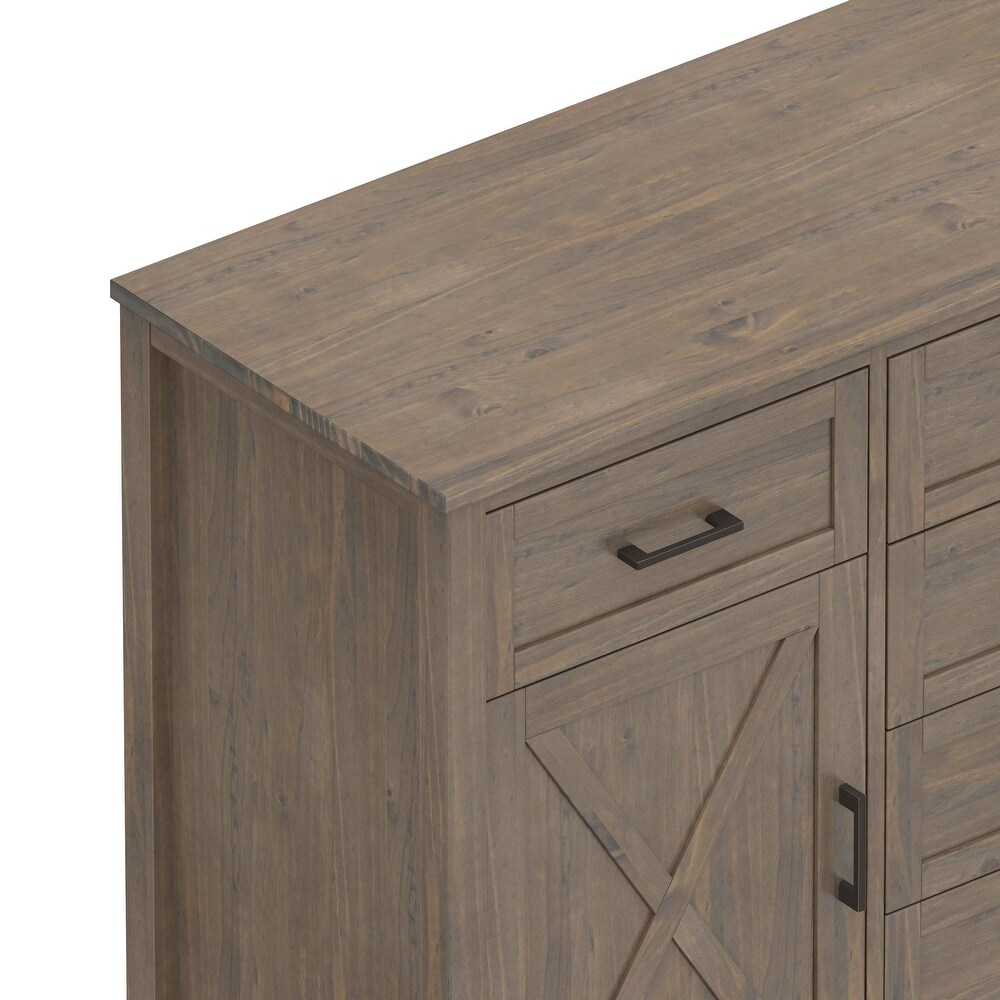 WYNDENHALL Cantina SOLID WOOD 54 inch Wide Rectangle Transitional Sideboard in Smoky Brown   18\