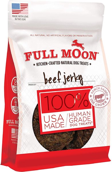 Full Moon Beef Jerky Human-Grade Dog Treats， 11-oz bag