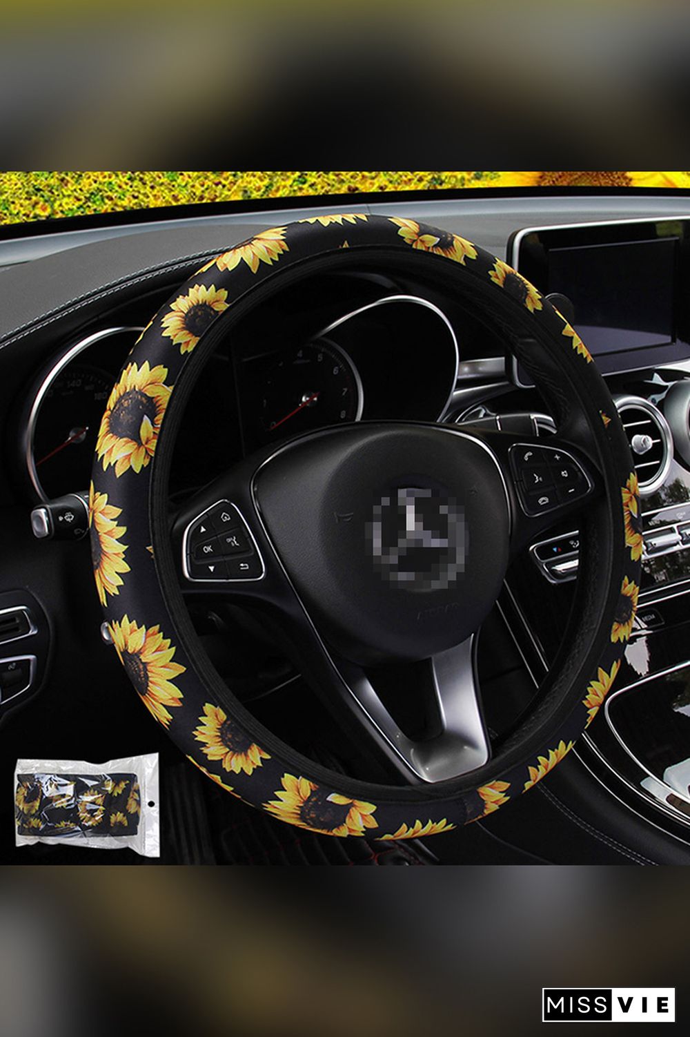 Sunflower Print Steering Wheel Cover MOQ 5pcs