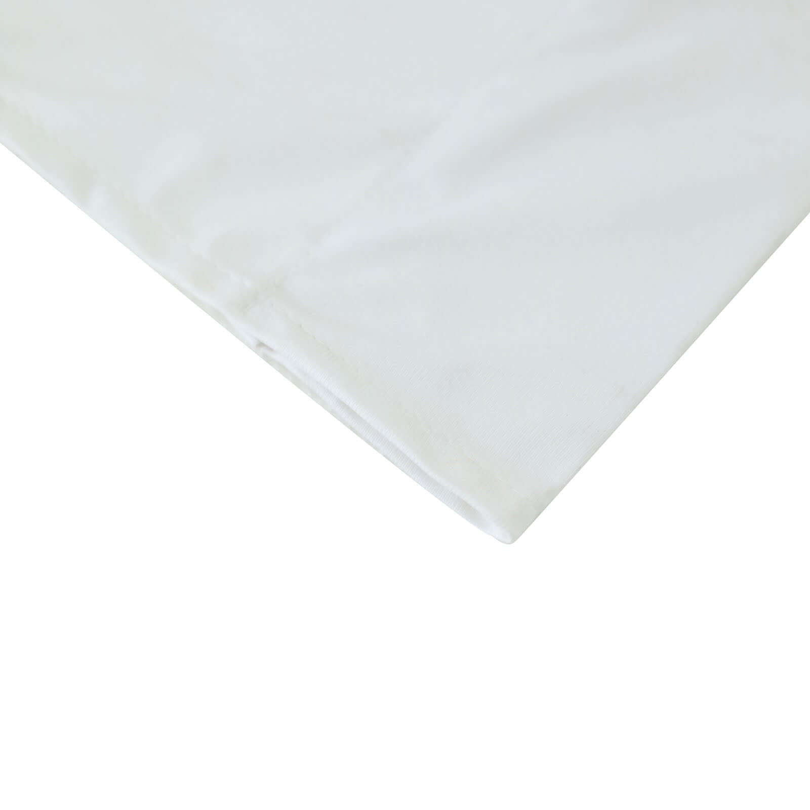 White Scuba Polyester Ceiling/Curtain Draping Fabric, Commercial Grade Fire Retardant Wrinkle Free Backdrop Panel With Rod Pocket - 5ftx40ft