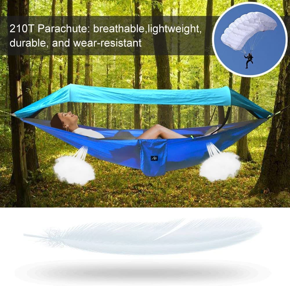 IClover 2 Person Outdoor Portable Camping Hammock Tent Mosquito Net Sunshade Hanging Bed