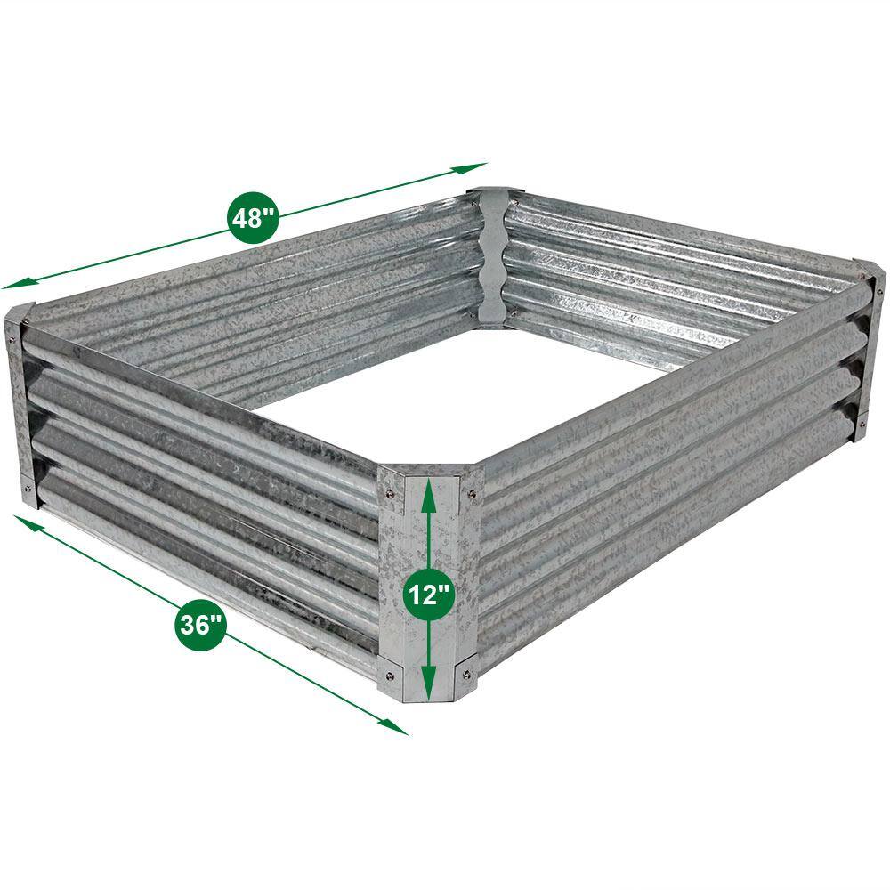 Sunnydaze Decor 48 in. Rectangle Raised Galvanized Steel Garden Bed RCM-LG481