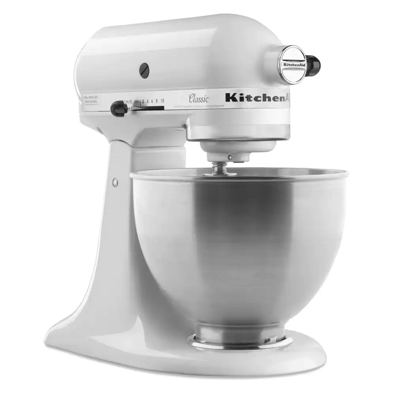 KitchenAid Classic Series 4.5 Qt. 10-Speed White Stand Mixer with Tilt-Head