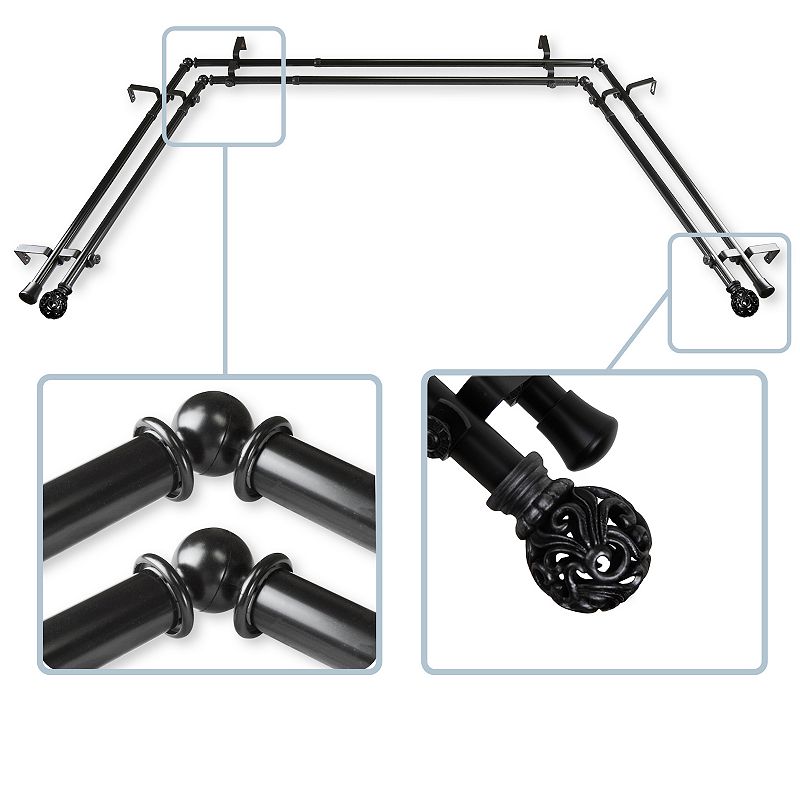 Rod Desyne Adora 13/16 Bay Window Double Curtain Rod