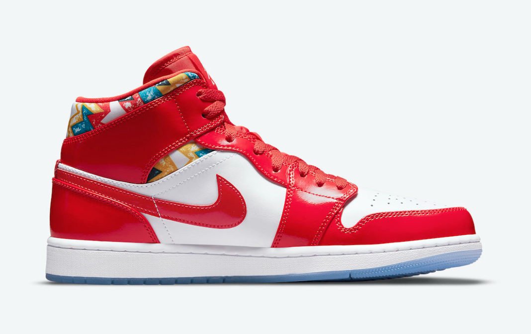 Air Jordan 1 Mid Gets Swathed in Geometric Prints DC7294-600