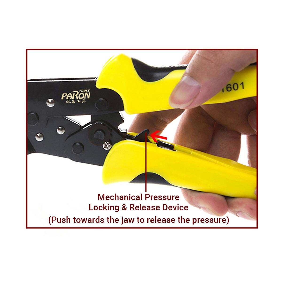 Paron Professional 4 In 1 Wire Crimper Engineering Ratcheting Terminal Crimping Pliers Bootlace Ferrule Crimper Tool Cord End Terminals With Wire Stri