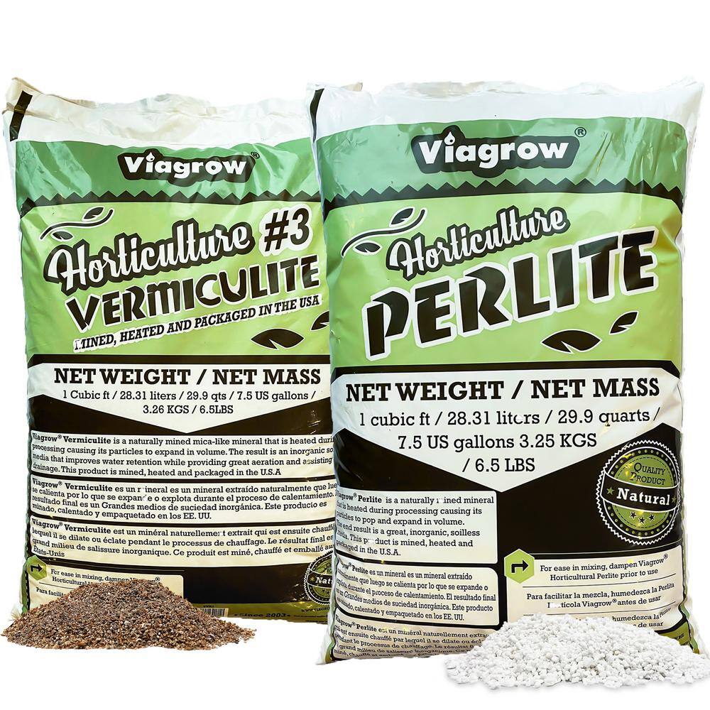 Viagrow 29 Qt. Bag Organic Perlite and Vermiculite Planting Soil Additive Growing Medium (2-Pack) VERPER1