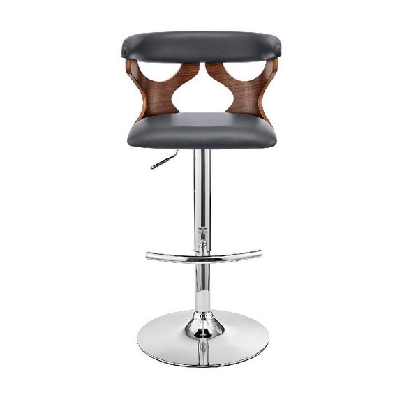 Benjara BM270035 Adjustable Barstool with Curved C...