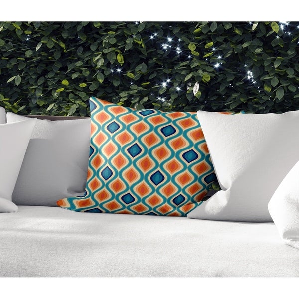 YE ORANGE AND BLUE Indoor|Outdoor Pillow By Kavka Designs - 18X18