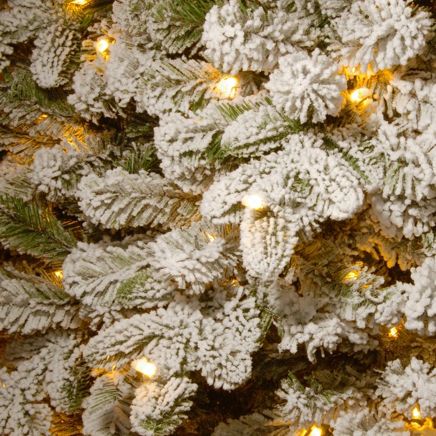 National Tree Company 6.5 Ft. Snowy Everest Fir Medium Tree With Clear Lights