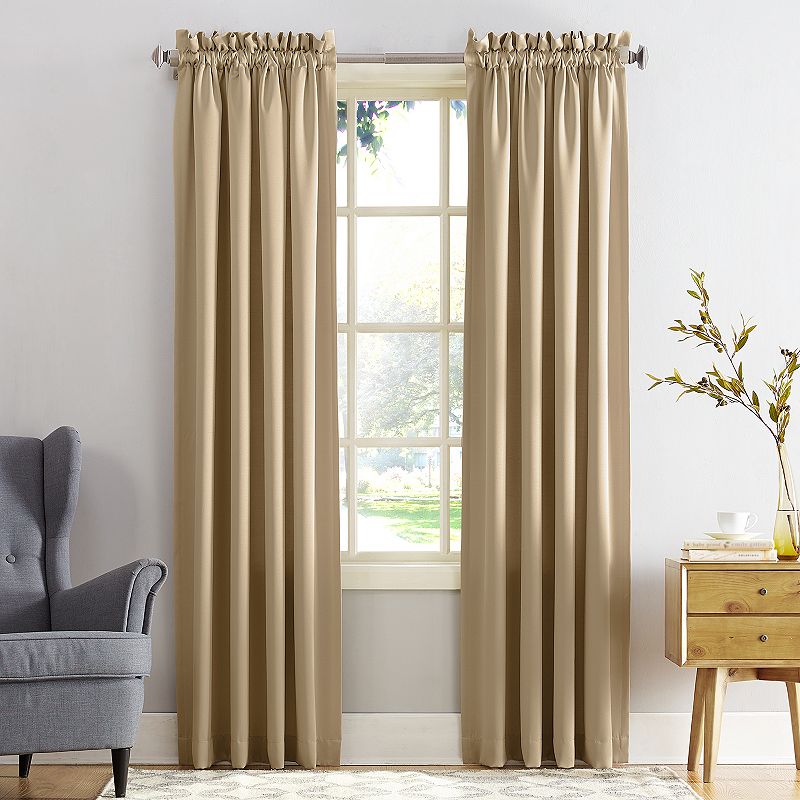 Sun Zero Gramercy Room Darkening Rod Pocket Curtain Panel