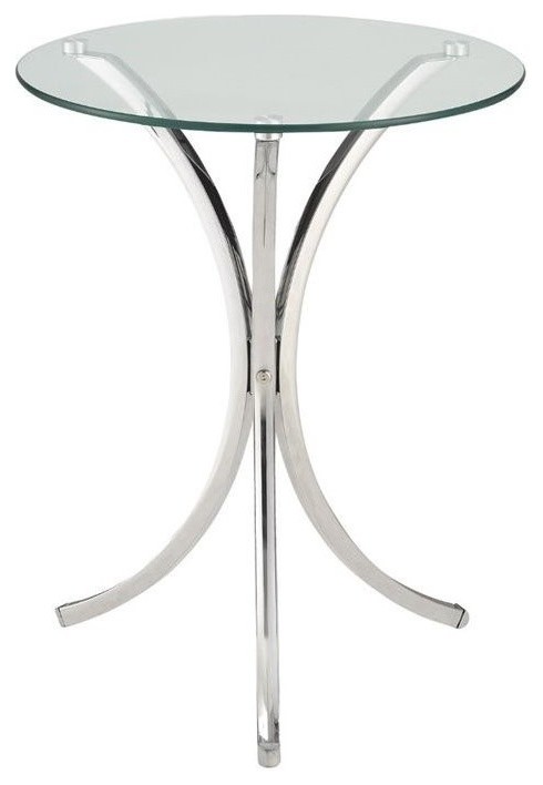 (Set of 2) Glass Top End Table in Chrome   Contemporary   Side Tables And End Tables   by Homesquare  Houzz