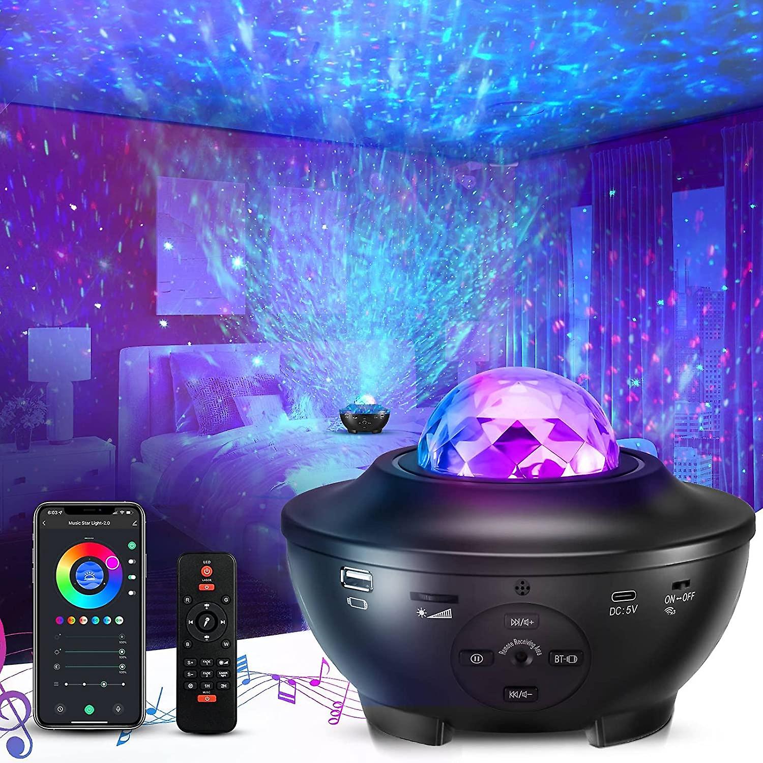 Galaxy Sky Star Projector Led Starry Night Light， Cool Planetarium Music Show Lamp With Bluetooth Speaker For Kids， Boys，adults Bedroom Space And Home