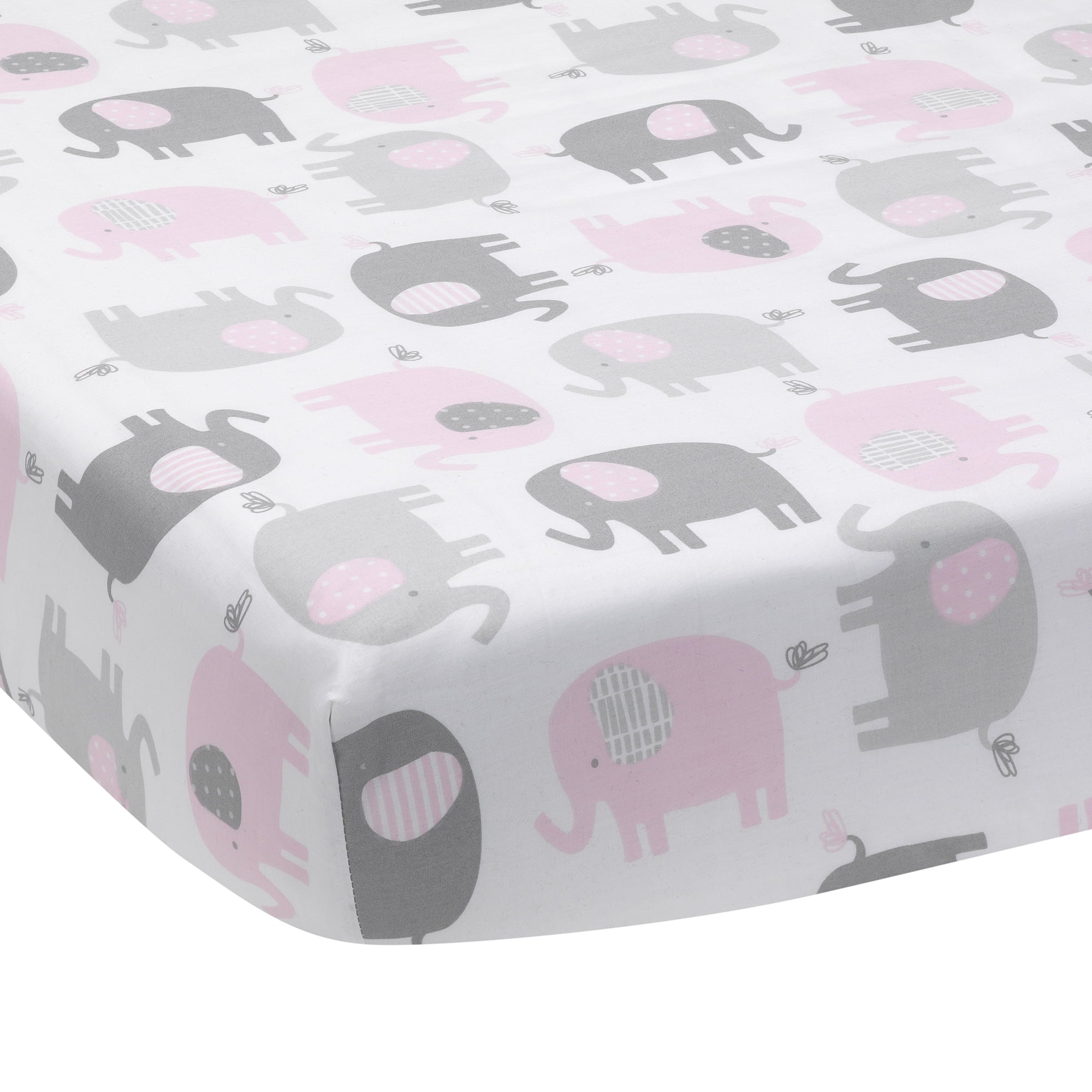 Bedtime Originals Eloise 3-Piece Elephants Crib Bedding Set - Pink， Gray， White， Animals