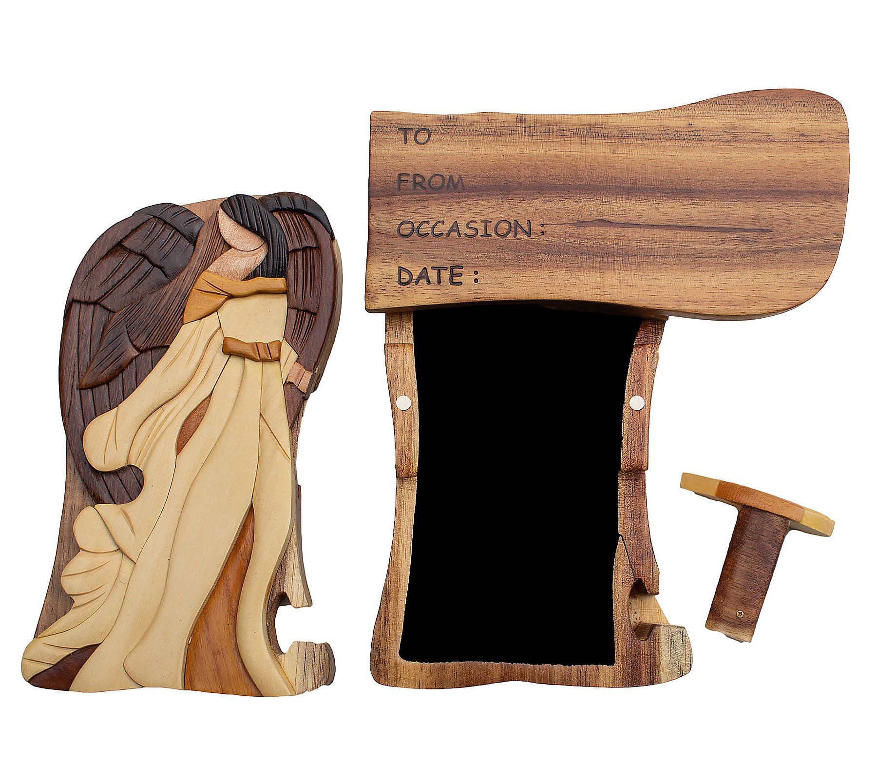 Carver Dan's Angel Standing Puzzle Box with Magnet Closures