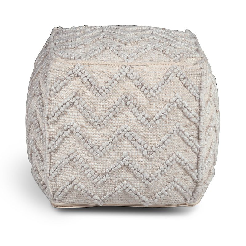 Steve Silver Co. Kenzari Square Zig-Zag Handwoven Pouf