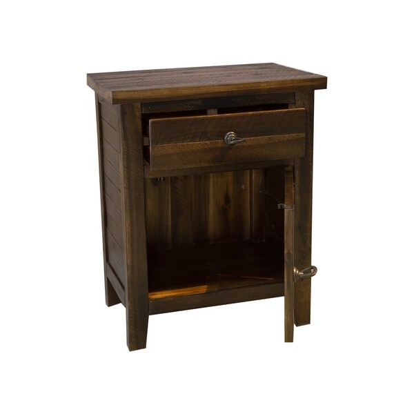 Montana Rustic Wood Nightstand - - 35429178