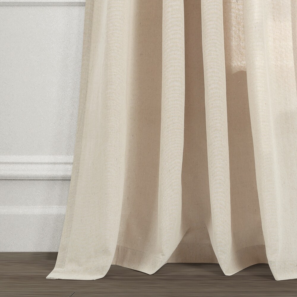 Lush Decor Ruched Waterfall Linen Window Curtain Single Panel   84\