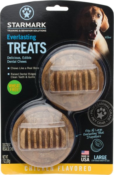 Starmark Everlasting Chicken Flavored Dental Dog Treats， Large， 2 count