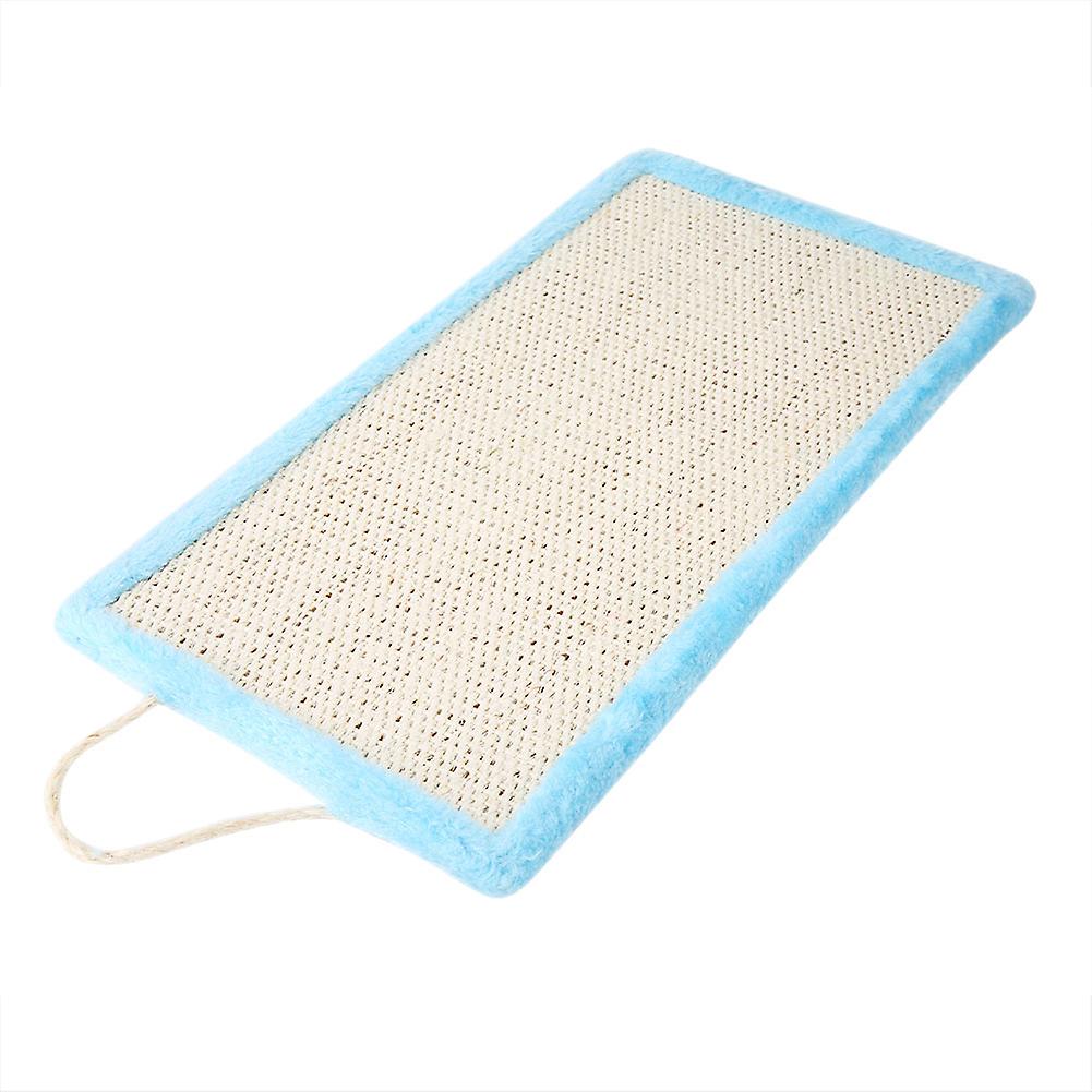 Sisal Hanging Cat Kitten Scratch Pad Catnip Scratching Claw Board Pet Toy Accessory Blue