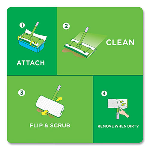 Procter and Gamble Swiffer Sweeper TRAP + LOCK Wet Mop Cloth | 8 x 10， White， Open Window Scent， 38