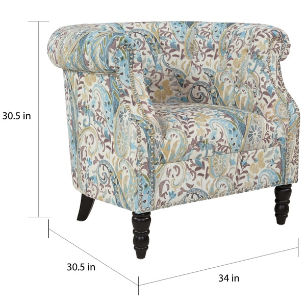 Gracewood Hollow Mungoshi Multi Blue Paisley Arm Chair