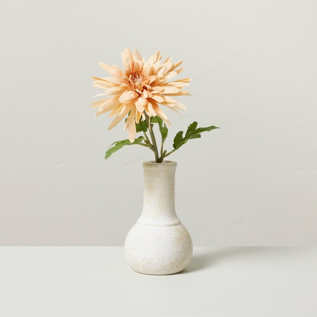 Mini Faux Orange Daisy Flower Arrangement With Magnolia