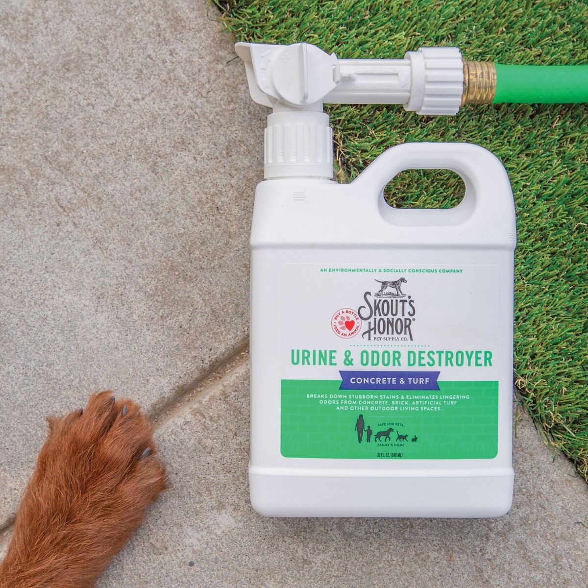 Skout's Honor Outdoor Turf and Concrete Urine and Odor Destroyer Spray， 32-oz bottle