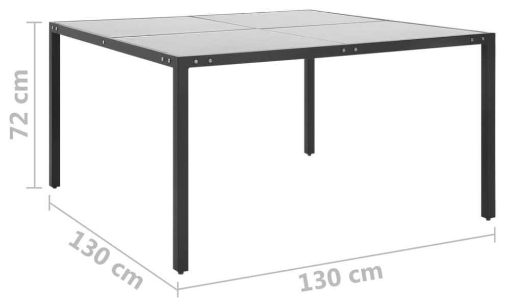 vidaXL Patio Table Anthracite Steel and Glass Garden Outdoor Table Furniture   Coffee And Accent Tables   by VirVentures  Houzz