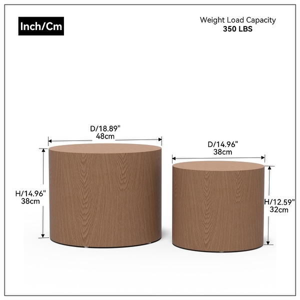 Walnut Side Table， Nesting Table， Set of 2