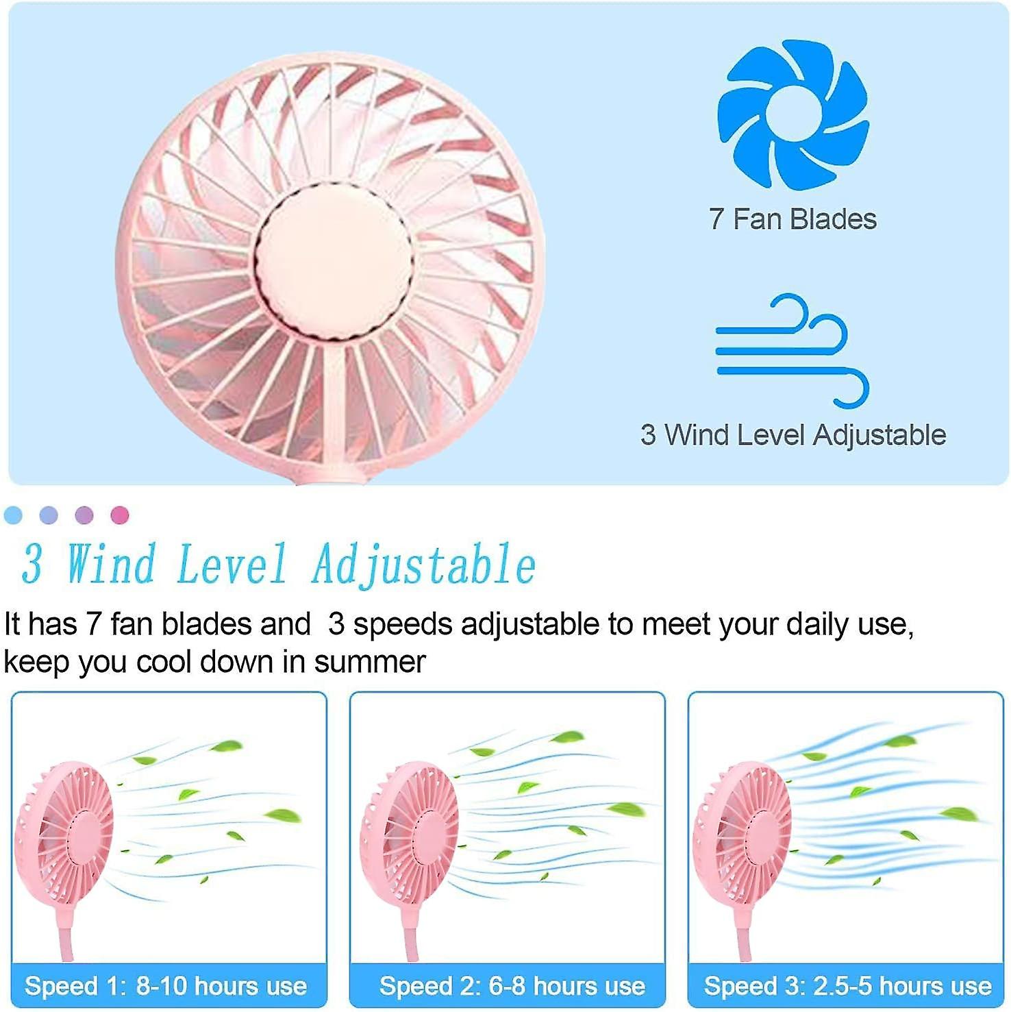 Upgraded Version Portable Neck Fan， Color Changing Led， With Aromatherapy， 360 Free Rotation，and Lower Noise Strong Airflow Headphone Design For Sport